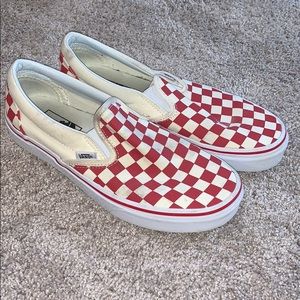 Red Checkered Slip on Vans